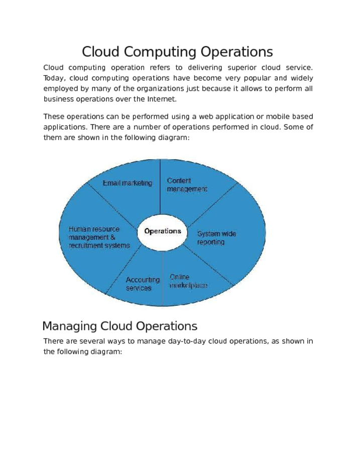 Cloud Computing Operations
