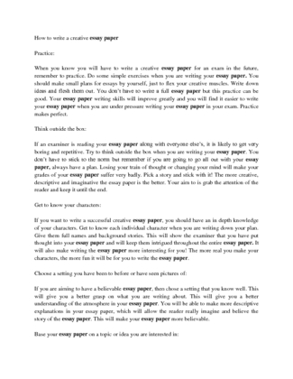 Tips on how to write a creative essay paper 5