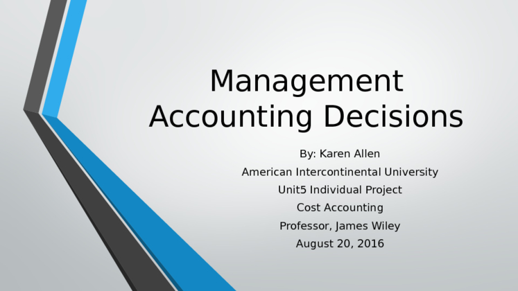 Cost accounting IP5 Allen Karen