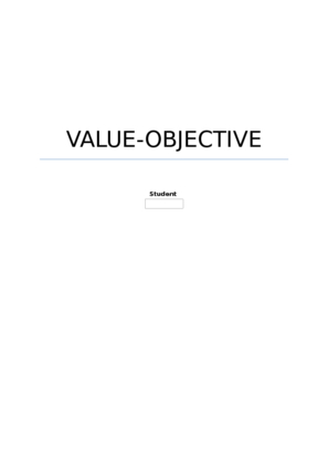 value objective
