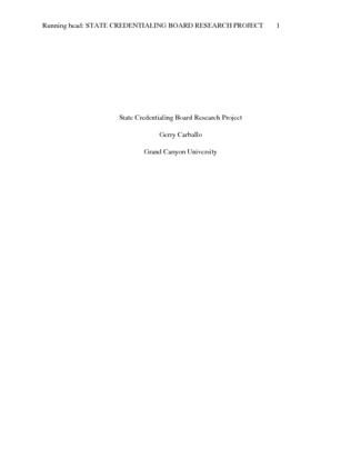 State Credentialing Board Research Project