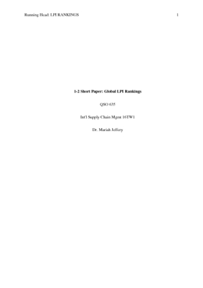  QSO635 1-2 Short Paper: Global LPI Rankings 
