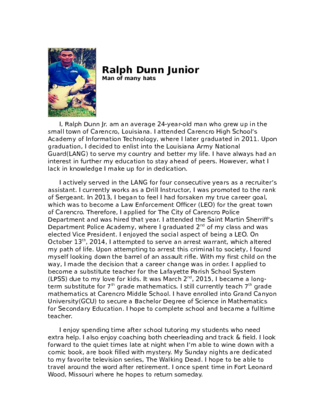 Ralph Dunn's Biography