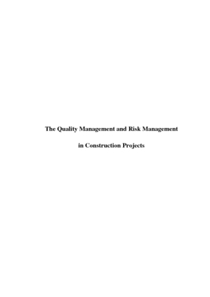 171319 1 The Quality Management and Risk Management in Construction...