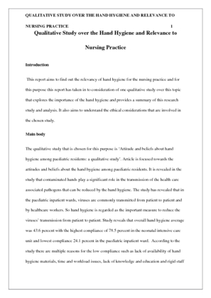 Research Summary and Ethical Considerations - Processes of Nursing...