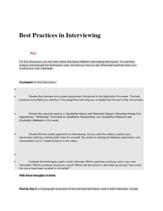 evaluation of the interview techniques