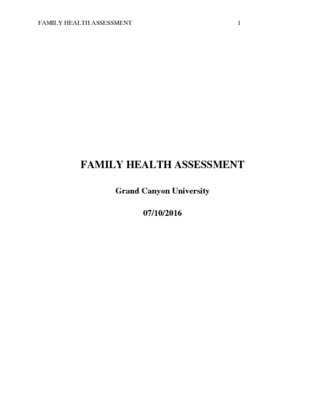 Family Health Assessment 