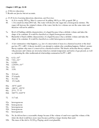 Grand Canyon CHEM 113 Homework Chapter 1and2 Answers