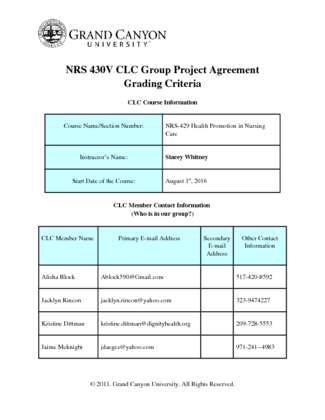 CLC group project agreement 2ND SEMESTER