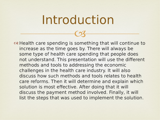 HCS 440 Health Care Reform Part III