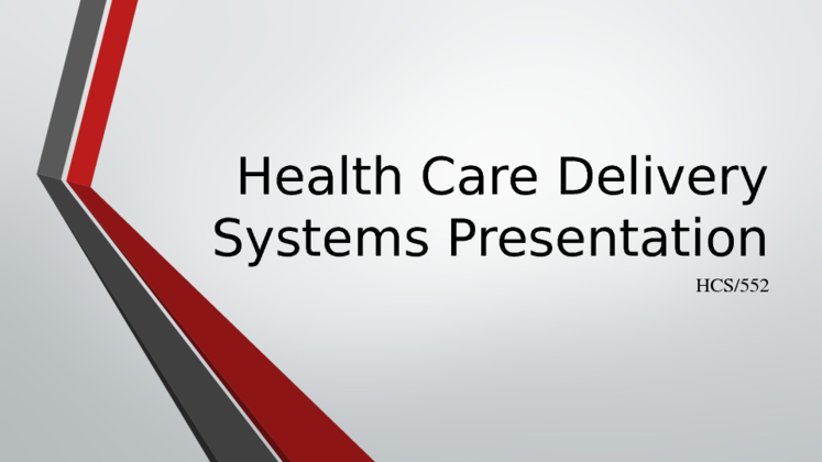 Health Care Delivery Systems Presentation
