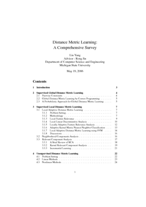 Distance Metric Learning A Comprehensive Survey