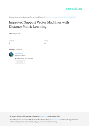 Improved Support Vector Machines with Distance Metric Learning