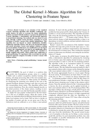 The Global Kernel Means Algorithm for Clustering in Feature Space