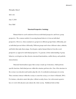 Sociology Essay ( Theological Perspective )