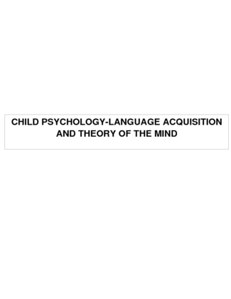 Language acquisition and theory of the mind