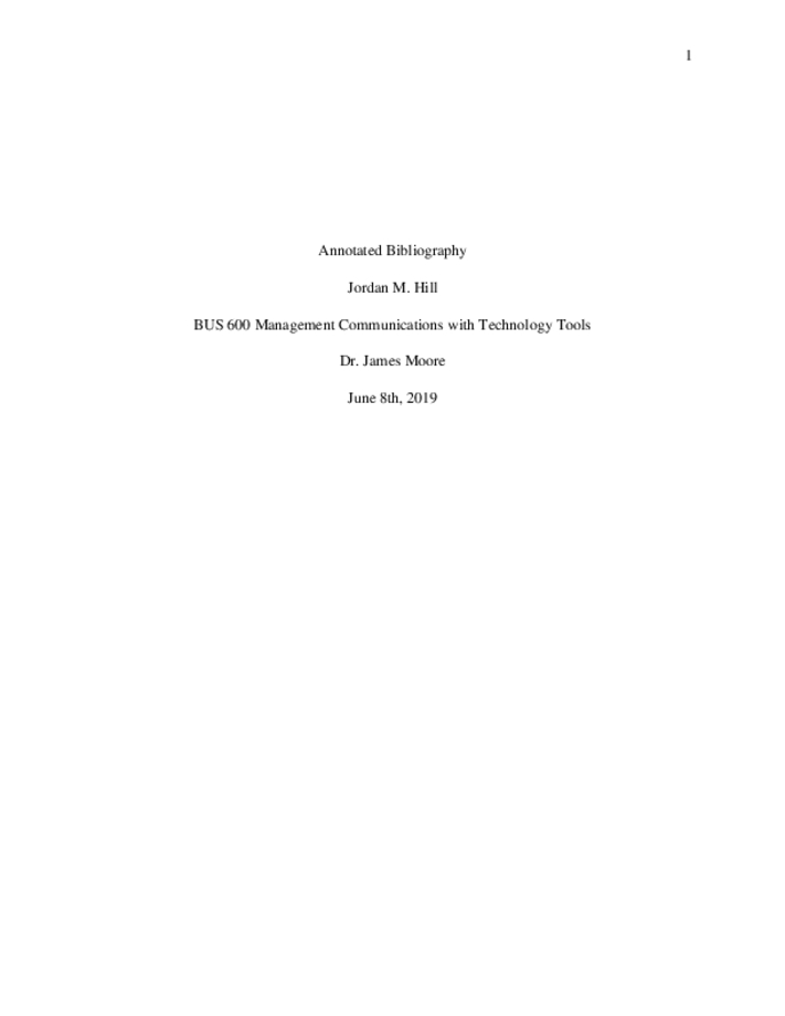 Annotated Bibliography Template