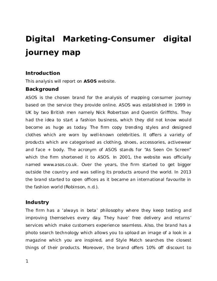 Consumer Digital journey map