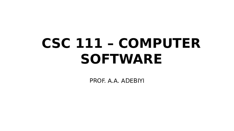 CSC 111 Software (1)