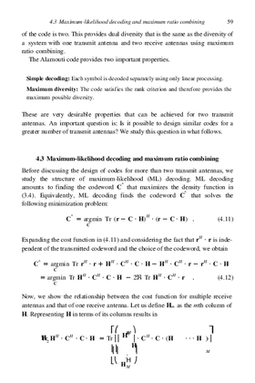 Maximum likelihood decoding and maximum ratio