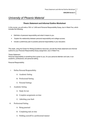thesis statement worksheet answers