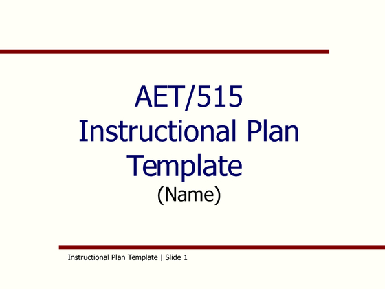 AET 515 Instructional Plan