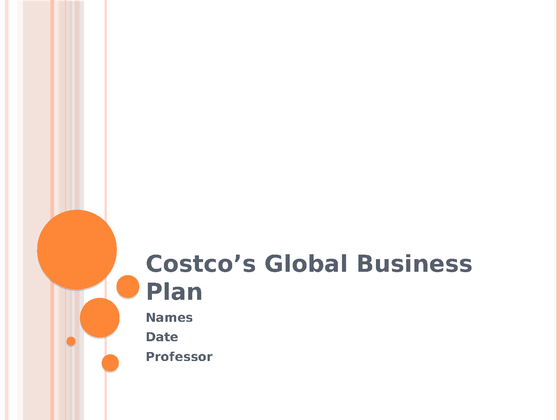 Costcos Global Business Plan PowerPoint