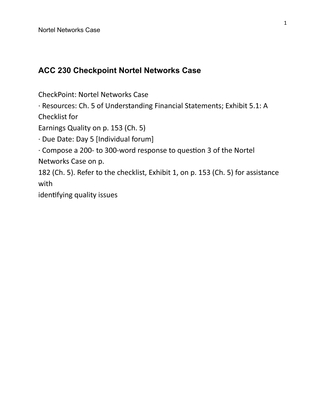 ACC 230 Checkpoint Nortel Networks Case