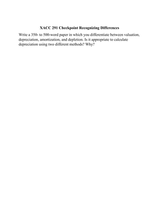 XACC 291 Checkpoint Recognizing Differences