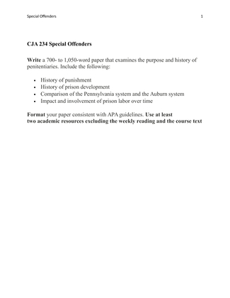 CJA 234 Special Offenders