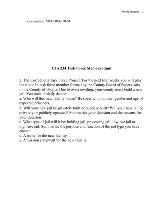 CJA 234 Task Force Memorandum