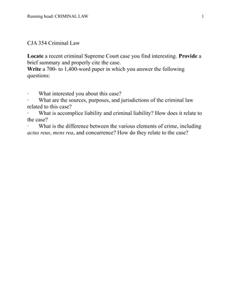 CJA 354 Criminal Law