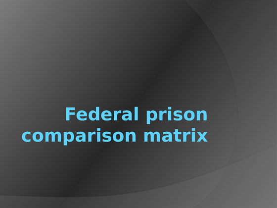 Federal prison comparison matrix