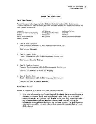 CJA 354 Week 2 Individual Assignment  Worksheet