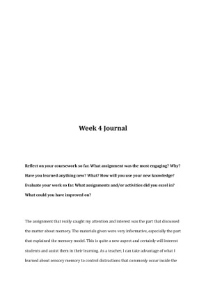 EDU 372 Week 4 Journal