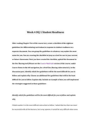 EDU 673 Week 4 DQ 1 Student 