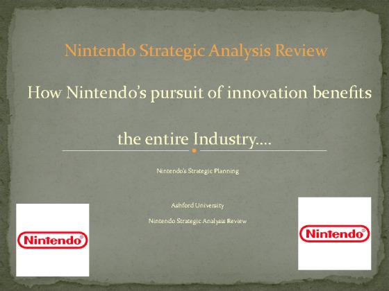 MGT 450 Week 2 SWOT PowerPoint Nintendo Strategic Analysis Review