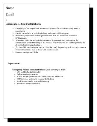 HCS 449 week 4 Individual Assignment Resume