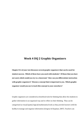 rev Week 4 DQ 2 Graphic Organizers