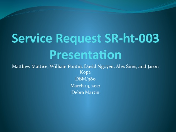 SR ht 003 Presentation