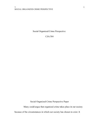 CJA 384 week 3 Individual Assignment Social Organized Crime Perspective...