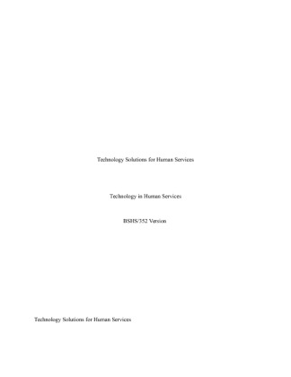 BSHS 352 week 4 Individual Assignment Technology Solutions for Human...
