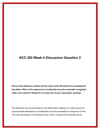 ACC 205 Week 4 Discussion Question 2