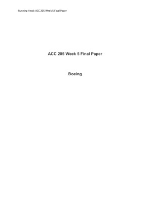 ACC 205 Week 5 Final Paper Boeing