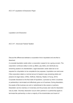 ACC 317 Liquidation & Dissolution Paper