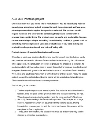 ACT 305 Portfolio project