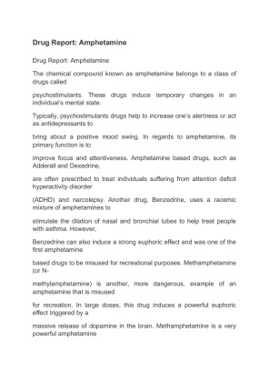 Amphetamine Use and Abuse