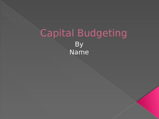 Answer Capital Budgeting PPT