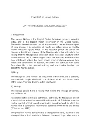 ANT 101  Final Draft on Navajo Culture