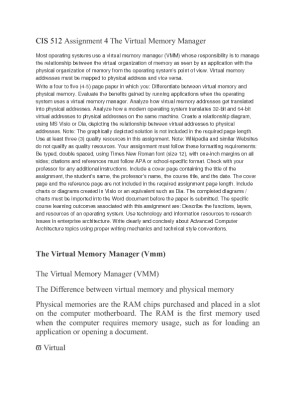 Assignment 4 The Virtual Memory Manager